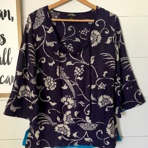 Lucky Brand Peasant Top with Pop of Color